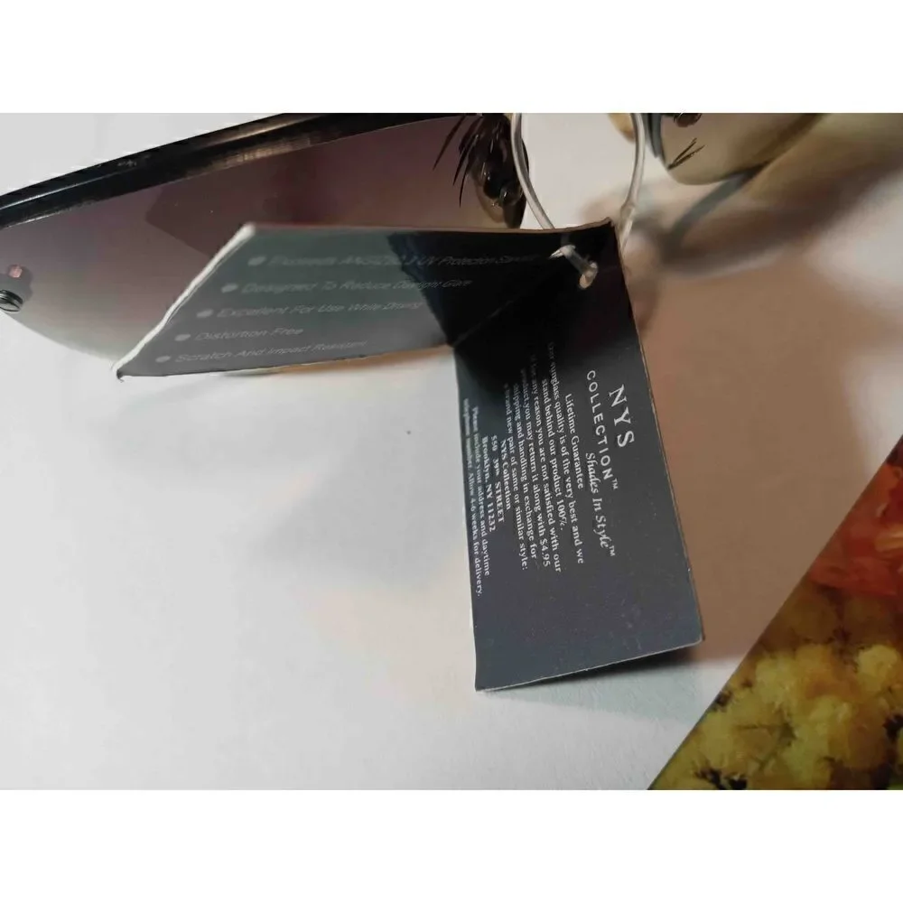 NYS SunGlasses UV 400 Black/Amber Colored Lens Scratch Resistant